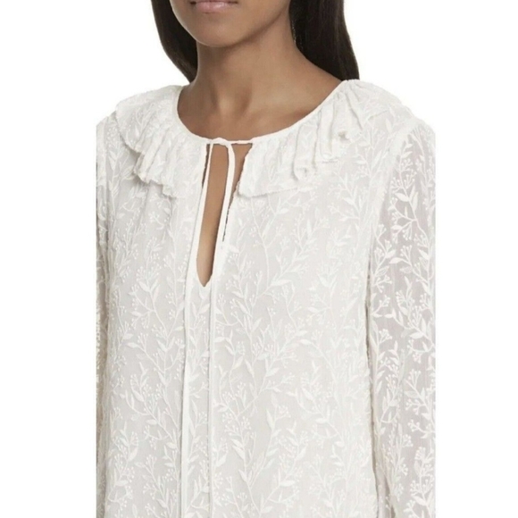 Rebecca Taylor Textured Vines Silk Blouse –‎ Style No. 5490263 - Picture 2 of 10